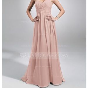 Floor length dusty rose bridesmaid/formal dress